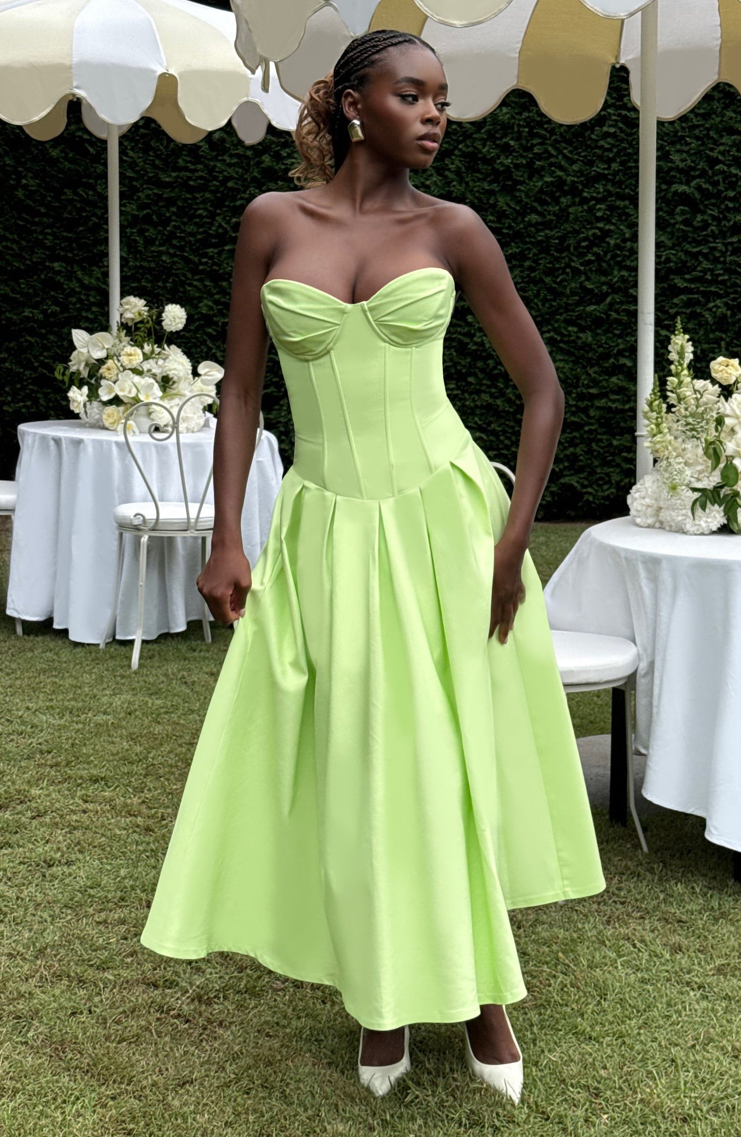 Salma Midi Dress - Lime